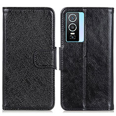 Coque Portefeuille Livre Cuir Etui Clapet N05P pour Vivo Y74s 5G Noir