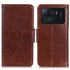 Coque Portefeuille Livre Cuir Etui Clapet N05P pour Xiaomi Mi 11 Ultra 5G Marron