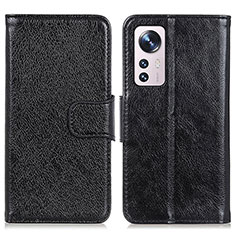 Coque Portefeuille Livre Cuir Etui Clapet N05P pour Xiaomi Mi 12S 5G Noir