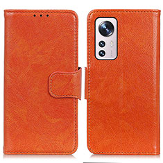 Coque Portefeuille Livre Cuir Etui Clapet N05P pour Xiaomi Mi 12S Pro 5G Orange