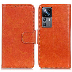 Coque Portefeuille Livre Cuir Etui Clapet N05P pour Xiaomi Mi 12T 5G Orange