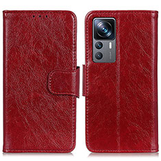 Coque Portefeuille Livre Cuir Etui Clapet N05P pour Xiaomi Mi 12T 5G Rouge