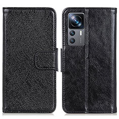 Coque Portefeuille Livre Cuir Etui Clapet N05P pour Xiaomi Mi 12T Pro 5G Noir