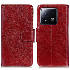 Coque Portefeuille Livre Cuir Etui Clapet N05P pour Xiaomi Mi 13 5G Rouge