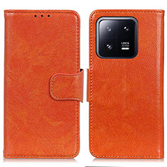 Coque Portefeuille Livre Cuir Etui Clapet N05P pour Xiaomi Mi 13 Pro 5G Orange