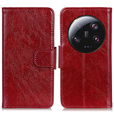 Coque Portefeuille Livre Cuir Etui Clapet N05P pour Xiaomi Mi 13 Ultra 5G Rouge