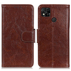 Coque Portefeuille Livre Cuir Etui Clapet N05P pour Xiaomi POCO C3 Marron