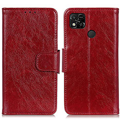 Coque Portefeuille Livre Cuir Etui Clapet N05P pour Xiaomi POCO C3 Rouge