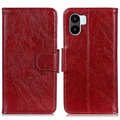 Coque Portefeuille Livre Cuir Etui Clapet N05P pour Xiaomi Poco C51 Rouge