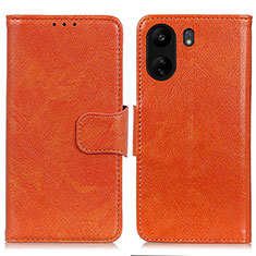 Coque Portefeuille Livre Cuir Etui Clapet N05P pour Xiaomi Poco C65 Orange