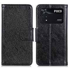 Coque Portefeuille Livre Cuir Etui Clapet N05P pour Xiaomi Poco M4 Pro 4G Noir