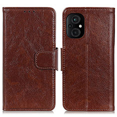 Coque Portefeuille Livre Cuir Etui Clapet N05P pour Xiaomi Poco M5 4G Marron