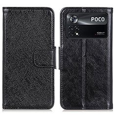 Coque Portefeuille Livre Cuir Etui Clapet N05P pour Xiaomi Poco X4 Pro 5G Noir