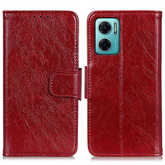 Coque Portefeuille Livre Cuir Etui Clapet N05P pour Xiaomi Redmi 10 5G Rouge