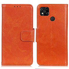 Coque Portefeuille Livre Cuir Etui Clapet N05P pour Xiaomi Redmi 10A 4G Orange