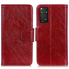 Coque Portefeuille Livre Cuir Etui Clapet N05P pour Xiaomi Redmi Note 11 4G (2022) Rouge