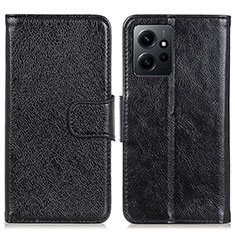 Coque Portefeuille Livre Cuir Etui Clapet N05P pour Xiaomi Redmi Note 12 4G Noir