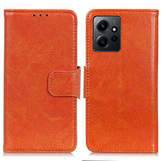 Coque Portefeuille Livre Cuir Etui Clapet N05P pour Xiaomi Redmi Note 12 4G Orange