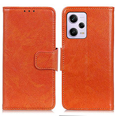 Coque Portefeuille Livre Cuir Etui Clapet N05P pour Xiaomi Redmi Note 12 Explorer Orange