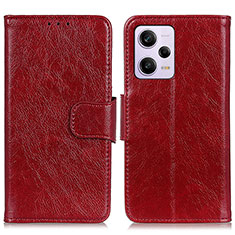 Coque Portefeuille Livre Cuir Etui Clapet N05P pour Xiaomi Redmi Note 12 Explorer Rouge