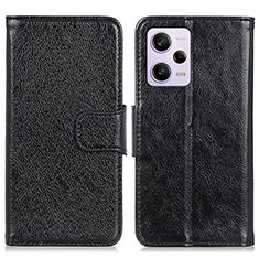 Coque Portefeuille Livre Cuir Etui Clapet N05P pour Xiaomi Redmi Note 12 Pro 5G Noir