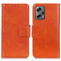 Coque Portefeuille Livre Cuir Etui Clapet N05P pour Xiaomi Redmi Note 12 Turbo 5G Orange