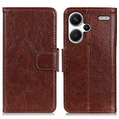 Coque Portefeuille Livre Cuir Etui Clapet N05P pour Xiaomi Redmi Note 13 Pro+ Plus 5G Marron