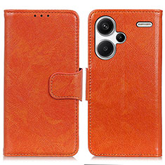 Coque Portefeuille Livre Cuir Etui Clapet N05P pour Xiaomi Redmi Note 13 Pro+ Plus 5G Orange