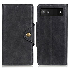 Coque Portefeuille Livre Cuir Etui Clapet N06P pour Google Pixel 7a 5G Noir