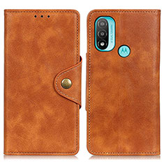 Coque Portefeuille Livre Cuir Etui Clapet N06P pour Motorola Moto E20 Marron