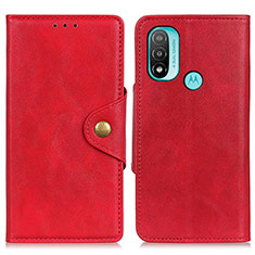 Coque Portefeuille Livre Cuir Etui Clapet N06P pour Motorola Moto E20 Rouge