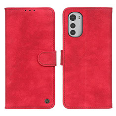 Coque Portefeuille Livre Cuir Etui Clapet N06P pour Motorola Moto E32 Rouge