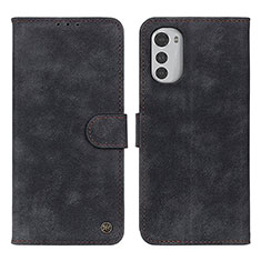 Coque Portefeuille Livre Cuir Etui Clapet N06P pour Motorola Moto E32s Noir