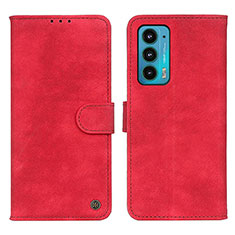 Coque Portefeuille Livre Cuir Etui Clapet N06P pour Motorola Moto Edge 20 5G Rouge