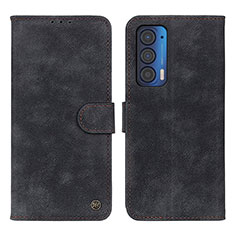 Coque Portefeuille Livre Cuir Etui Clapet N06P pour Motorola Moto Edge (2021) 5G Noir