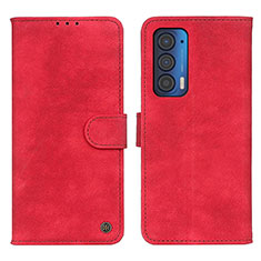 Coque Portefeuille Livre Cuir Etui Clapet N06P pour Motorola Moto Edge (2021) 5G Rouge