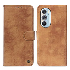 Coque Portefeuille Livre Cuir Etui Clapet N06P pour Motorola Moto Edge 30 Pro 5G Marron