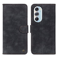 Coque Portefeuille Livre Cuir Etui Clapet N06P pour Motorola Moto Edge 30 Pro 5G Noir