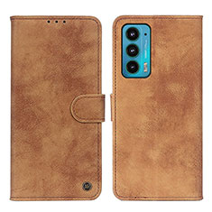 Coque Portefeuille Livre Cuir Etui Clapet N06P pour Motorola Moto Edge Lite 5G Marron