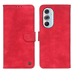 Coque Portefeuille Livre Cuir Etui Clapet N06P pour Motorola Moto Edge Plus (2022) 5G Rouge