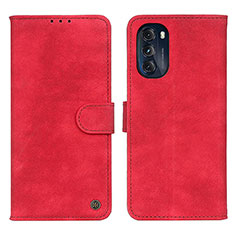 Coque Portefeuille Livre Cuir Etui Clapet N06P pour Motorola Moto G 5G (2022) Rouge