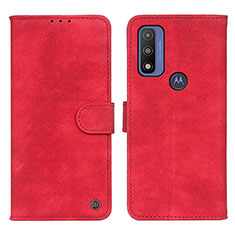 Coque Portefeuille Livre Cuir Etui Clapet N06P pour Motorola Moto G Pure Rouge