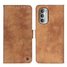 Coque Portefeuille Livre Cuir Etui Clapet N06P pour Motorola Moto G Stylus (2022) 4G Marron