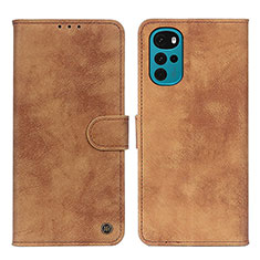 Coque Portefeuille Livre Cuir Etui Clapet N06P pour Motorola Moto G22 Marron