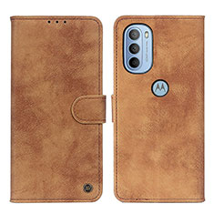 Coque Portefeuille Livre Cuir Etui Clapet N06P pour Motorola Moto G31 Marron