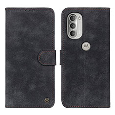 Coque Portefeuille Livre Cuir Etui Clapet N06P pour Motorola Moto G51 5G Noir