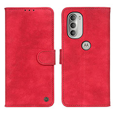 Coque Portefeuille Livre Cuir Etui Clapet N06P pour Motorola Moto G51 5G Rouge