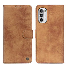 Coque Portefeuille Livre Cuir Etui Clapet N06P pour Motorola MOTO G52 Marron