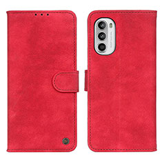 Coque Portefeuille Livre Cuir Etui Clapet N06P pour Motorola MOTO G52 Rouge