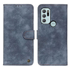 Coque Portefeuille Livre Cuir Etui Clapet N06P pour Motorola Moto G60s Bleu